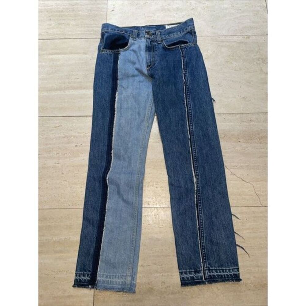 Rag & Bone Women's Blue Cotton Two Tone Distressed Jeans Pants Size 23